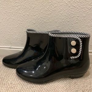 Black Ankle Rain Booties